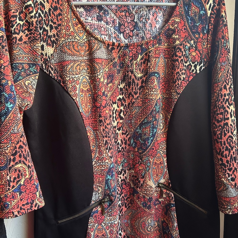 Mlle Gabrielle Multicolor Long Sleeve Dress - Picture 1 of 6